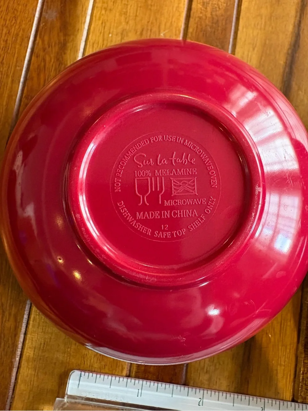 Sur La Table Red Melamine Nesting Measuring Bowl Set 5 Pieces Made in China